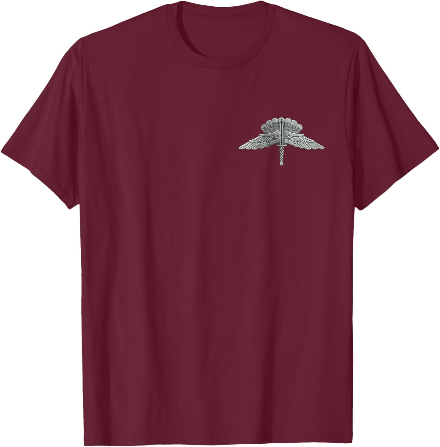 Military Freefall Parachutist Badge Distressed Logo Veteran T-Shirt - T-Shirt | Maroon