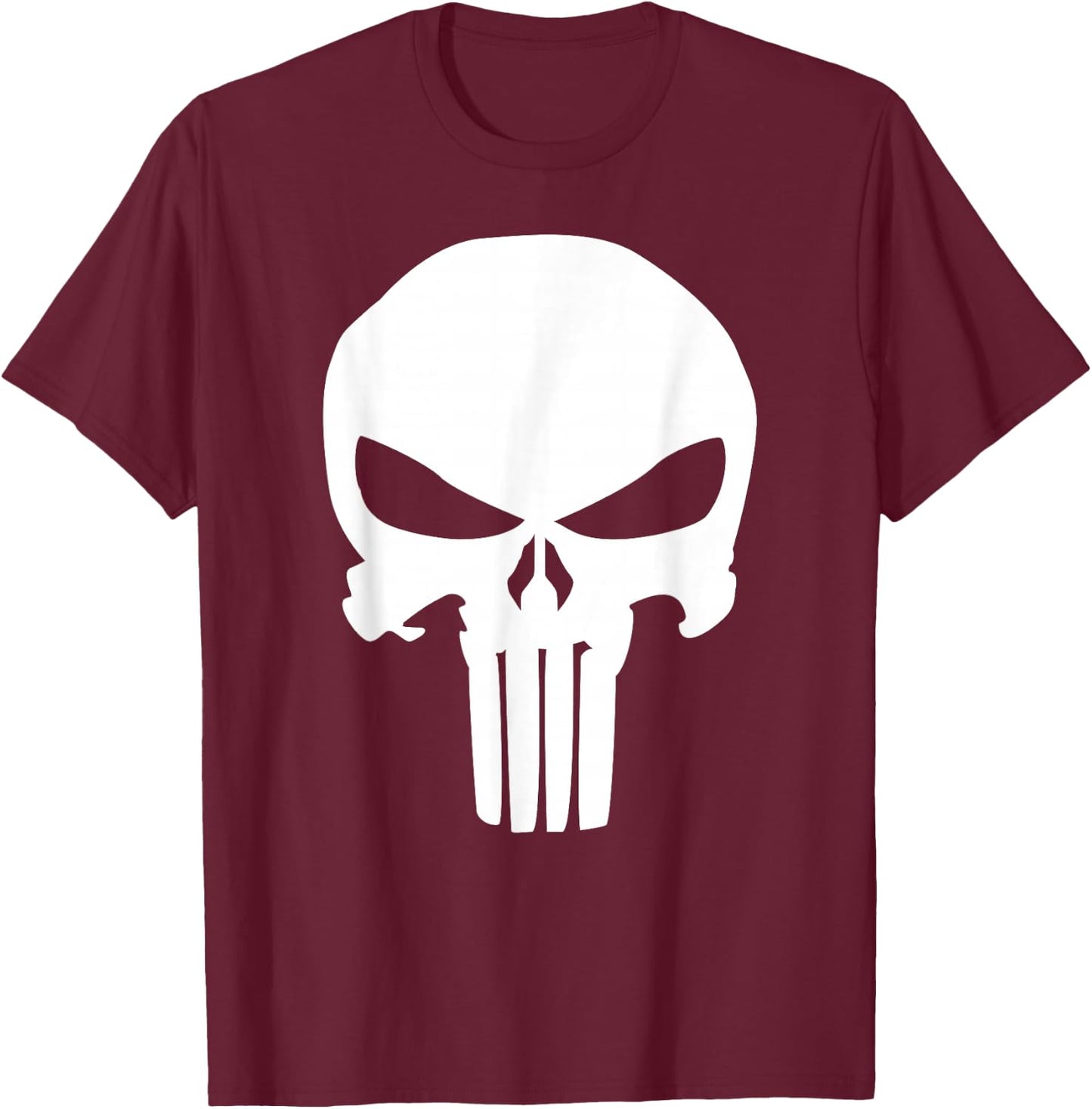 Marvel Comics Punisher Classic Skull Symbol T-Shirt - T-Shirt | Maroon
