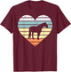 Horse Silhouette Heart Retro Love Equestrian Men Women Girls T-Shirt - T-Shirt | Maroon