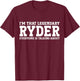 Ryder Personal Name First Name Funny Ryder T-Shirt - T-Shirt | Maroon