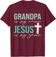 Grandpa Is My Name Jesus Is My Game Christian Grandpa T-Shirt - T-Shirt | Maroon