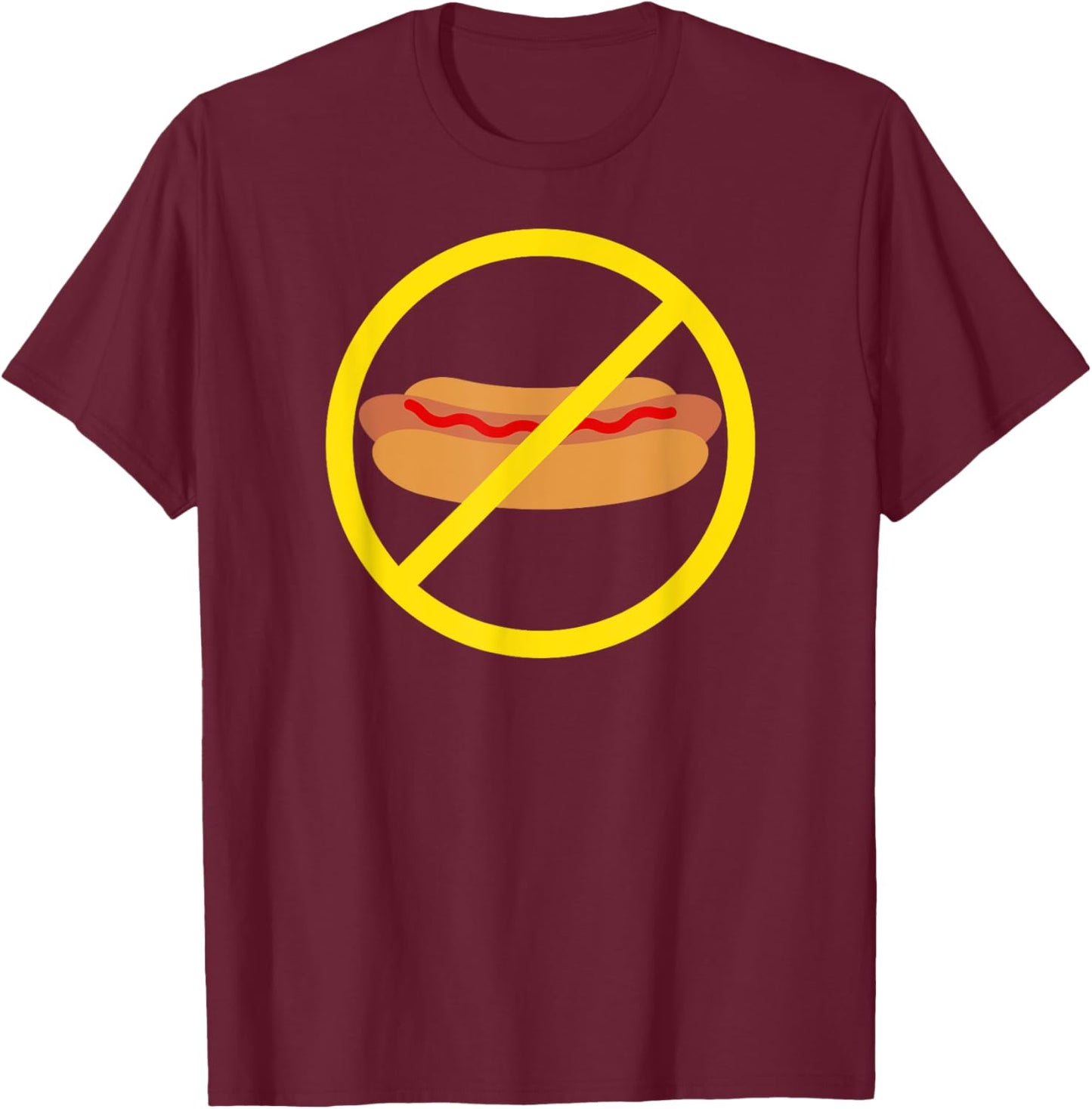 No Ketchup on a Hot Dog Funny Men Women Girls Kids T-Shirt - T-Shirt | Maroon