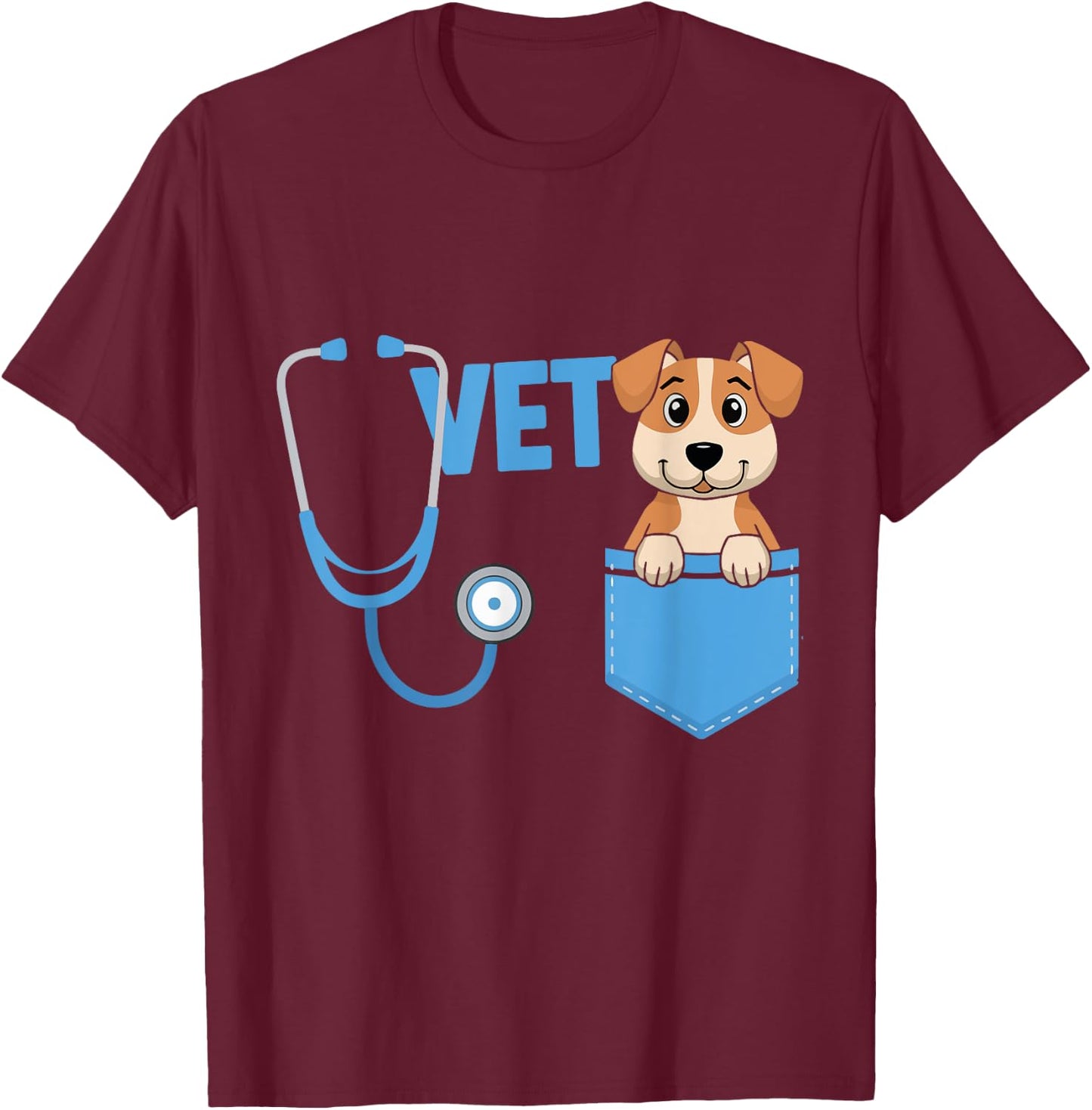Funny Veterinarian Costume Halloween Animal Pet Doctor T-Shirt - T-Shirt | Maroon