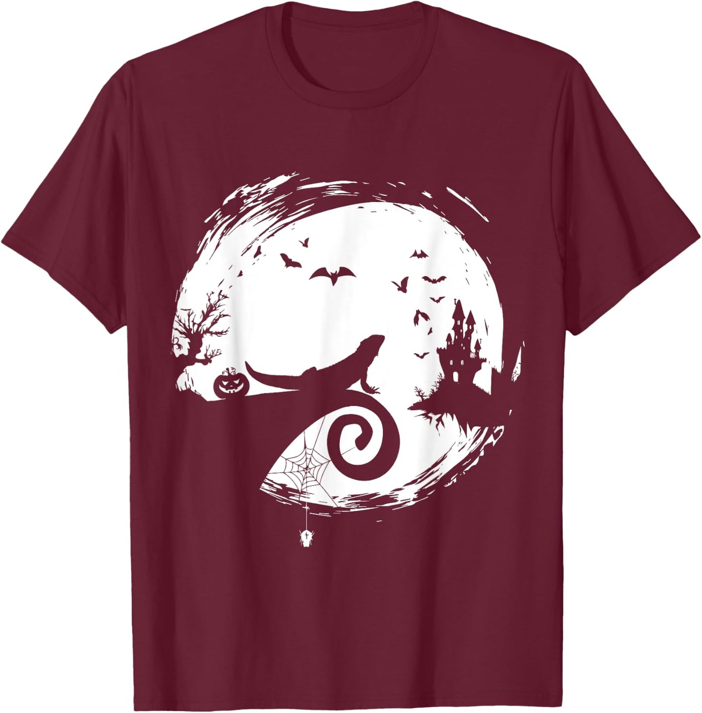 Bearded Dragon Halloween Costume Moon Silhouette Creepy T-Shirt - T-Shirt | Maroon