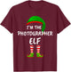 Matching Family I'm The Photographer Elf Christmas T-Shirt - T-Shirt | Maroon