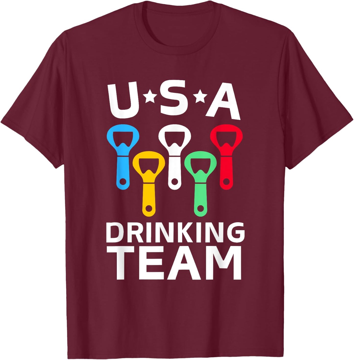 Funny USA Drinking Team Beer Party USA Drinking Team T-Shirt - T-Shirt | Maroon