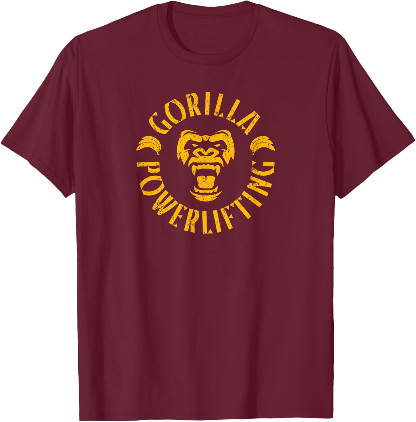 Gorilla Powerlifting Lift Heavy Double-sided T-Shirt - T-Shirt | Maroon