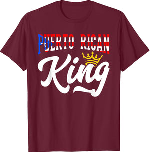 Puerto Rican King Puerto Rico Boricua Puerto Rico Flag T-Shirt - T-Shirt | Maroon