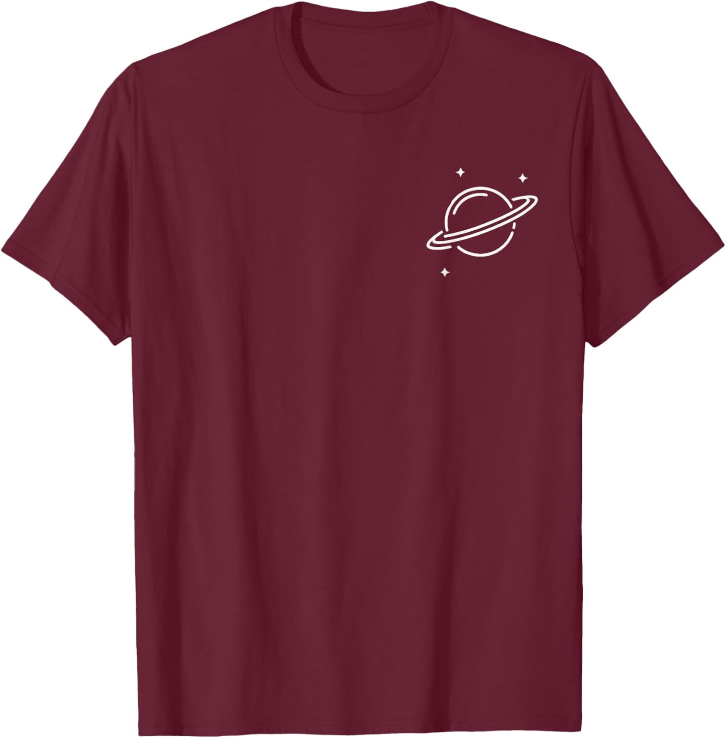 Planet Rings Stars Science Space Men Women Boys Girls Kids T-Shirt - T-Shirt | Maroon