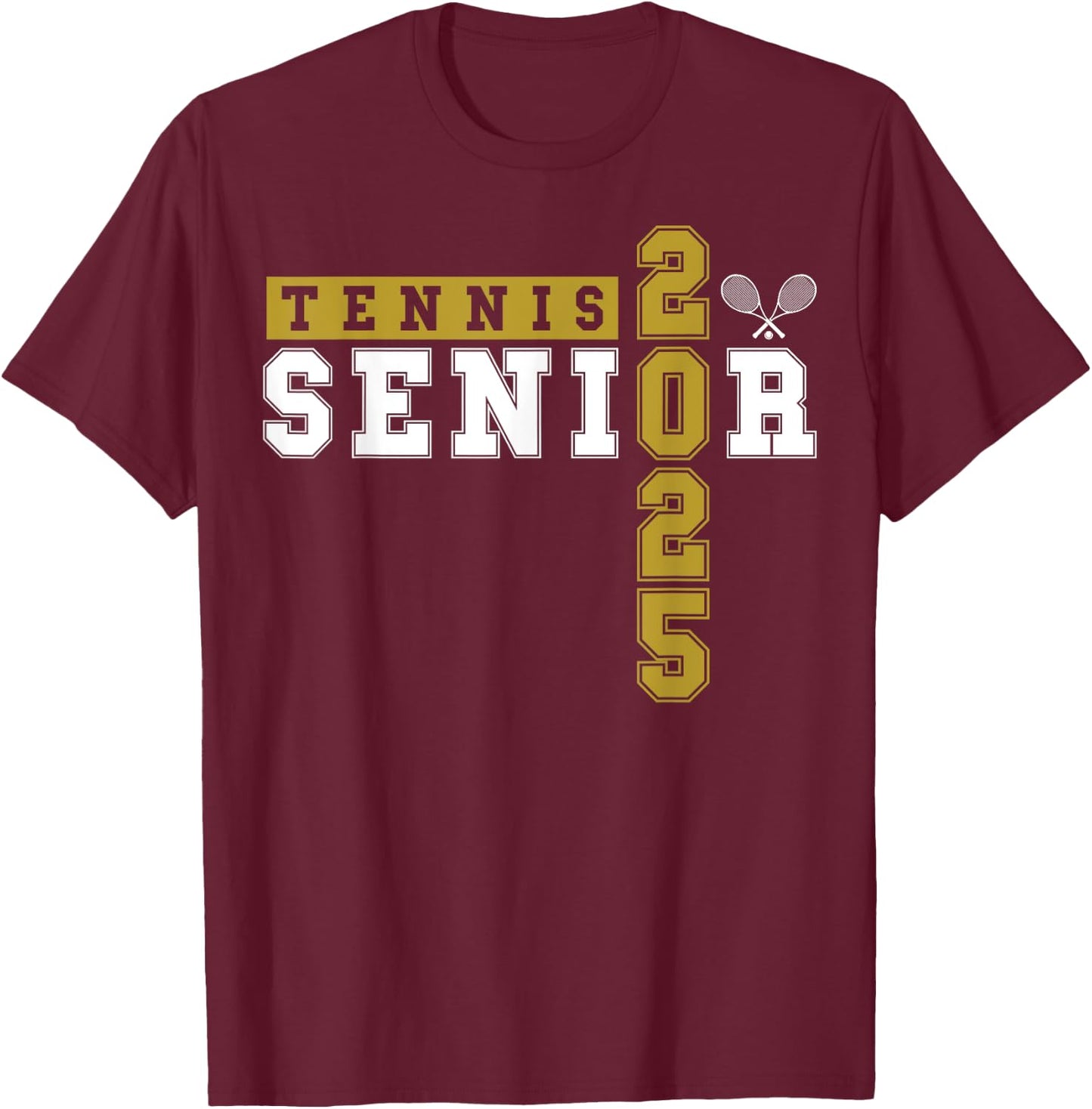 Tennis Senior Night Tennis Senior 2025 Graduation 23 T-Shirt - T-Shirt | Maroon