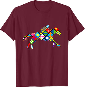 Cute Horse Racing Silks T-Shirt - T-Shirt | Maroon