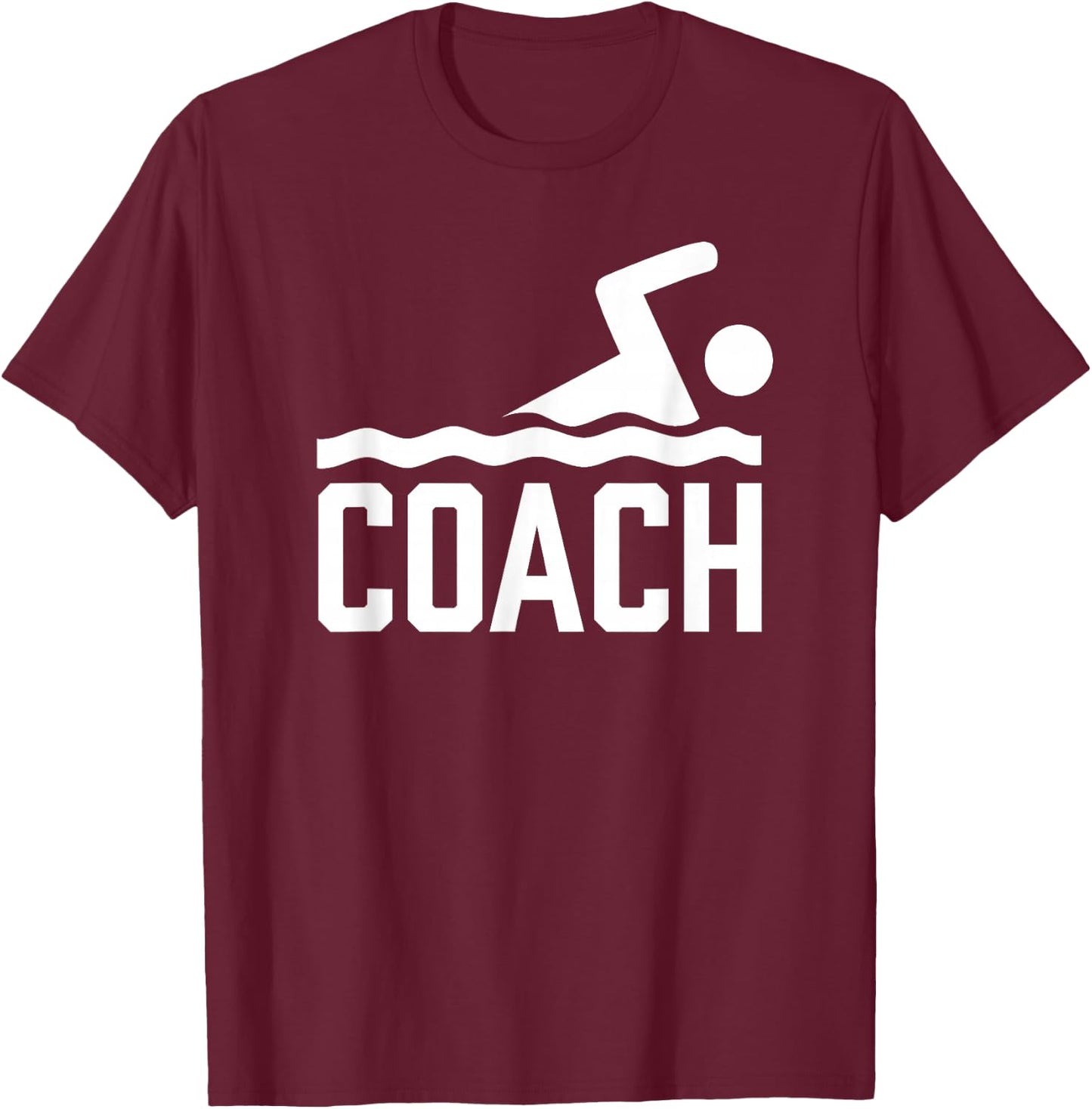 Swimming Coach Trainer Instructor Swimmer T-Shirt - T-Shirt | Maroon