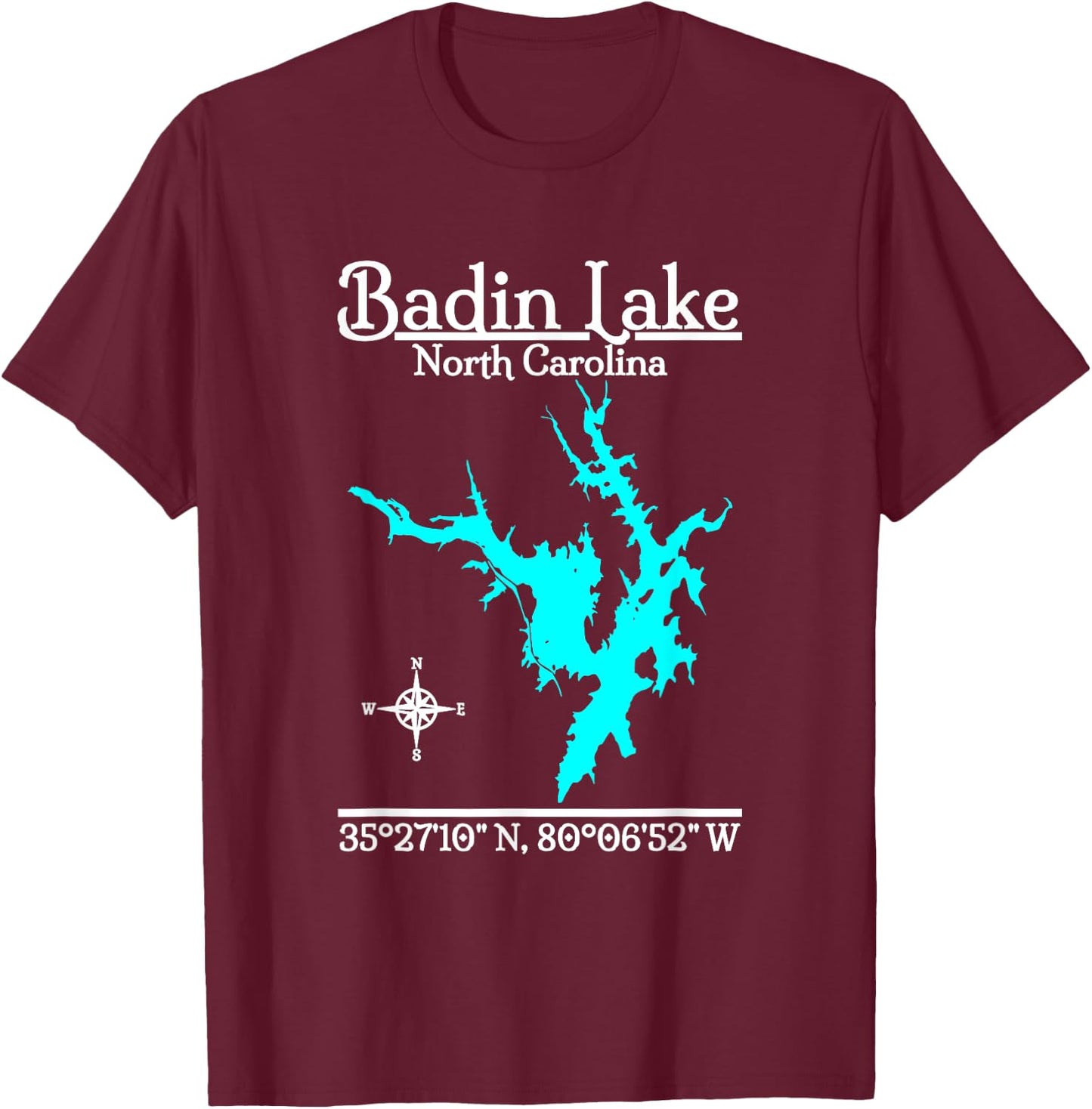 Badin lake - North Carolina T-Shirt - T-Shirt | Maroon
