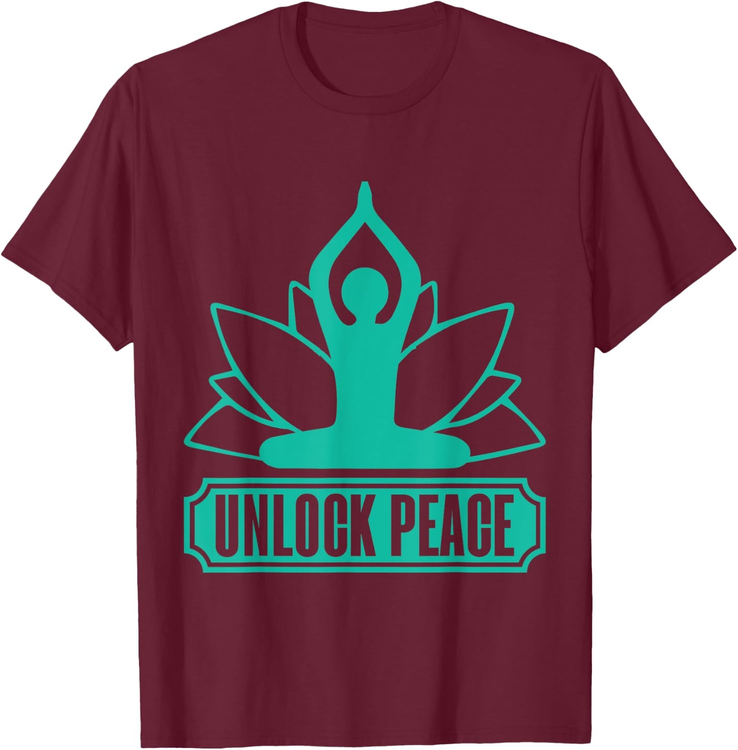 Unlock Peace Meditation T-Shirt - T-Shirt | Maroon