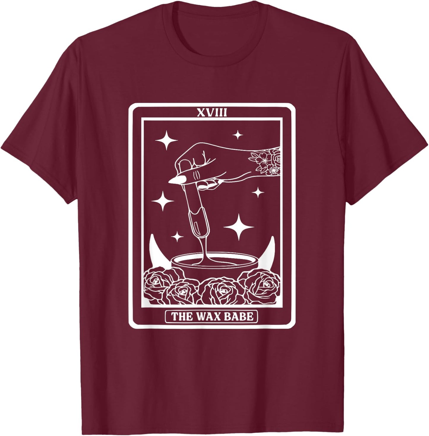 The Wax Babe Tarot Card Wax Esthetician Waxer T-Shirt - T-Shirt | Maroon