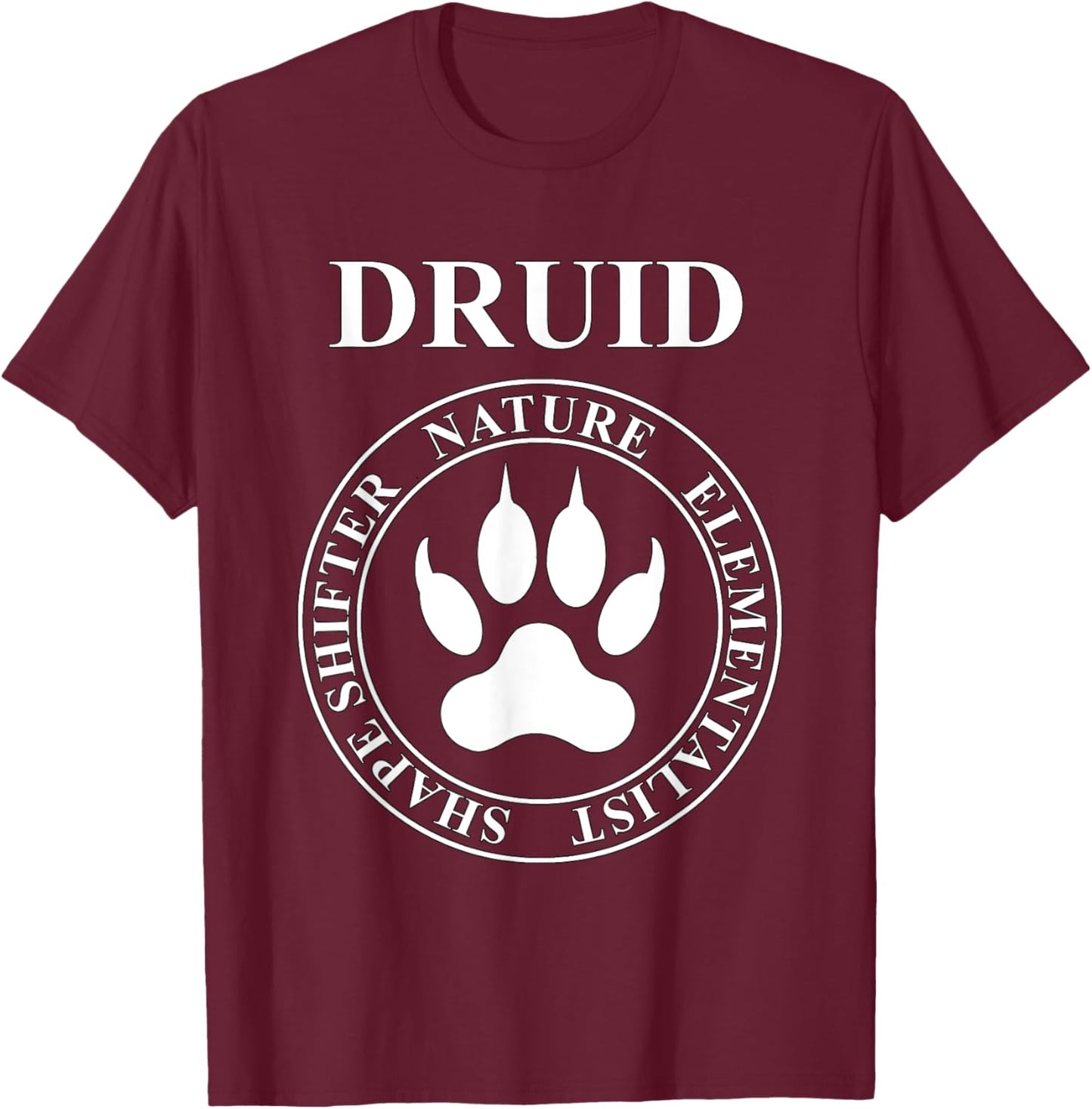 Druid Fantasy RPG Class Shapeshifter T-Shirt - T-Shirt | Maroon