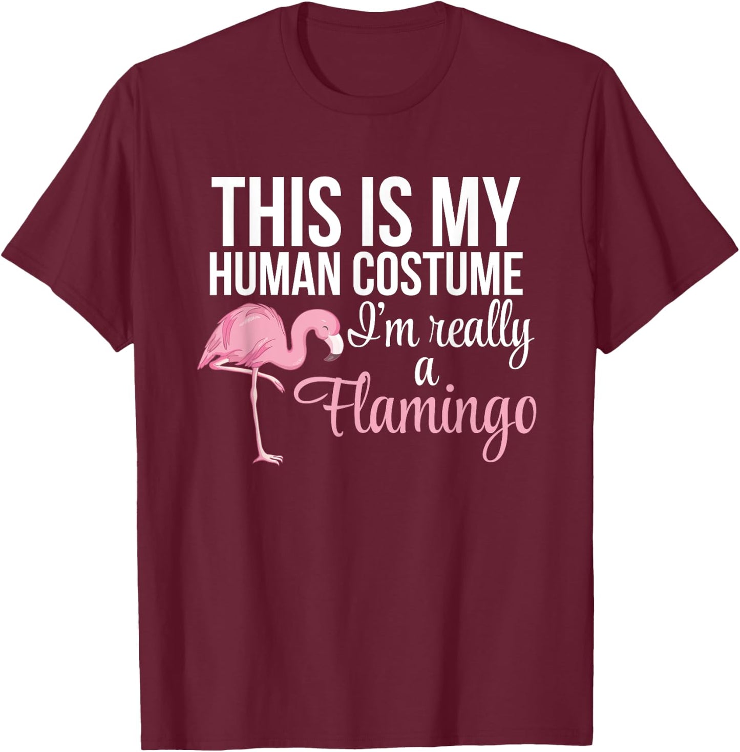 Halloween Flamingo – Trick Or Treat Pink Flamingo Halloween T-Shirt - T-Shirt | Maroon