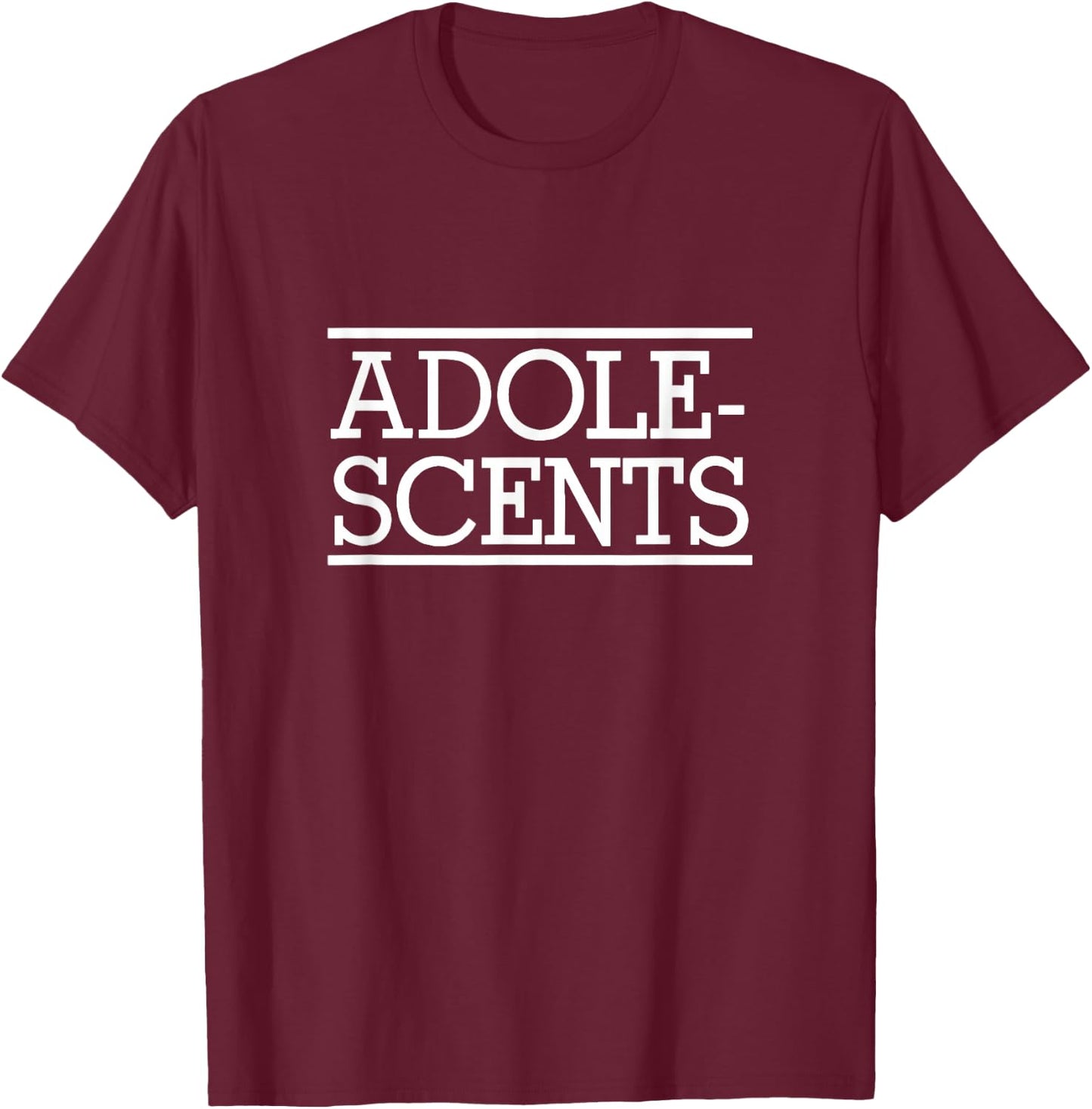 The Adolescents -Child Classic Modern Black Polyester 100% , Small, , Short Sleeve T-Shirt - T-Shirt | Maroon