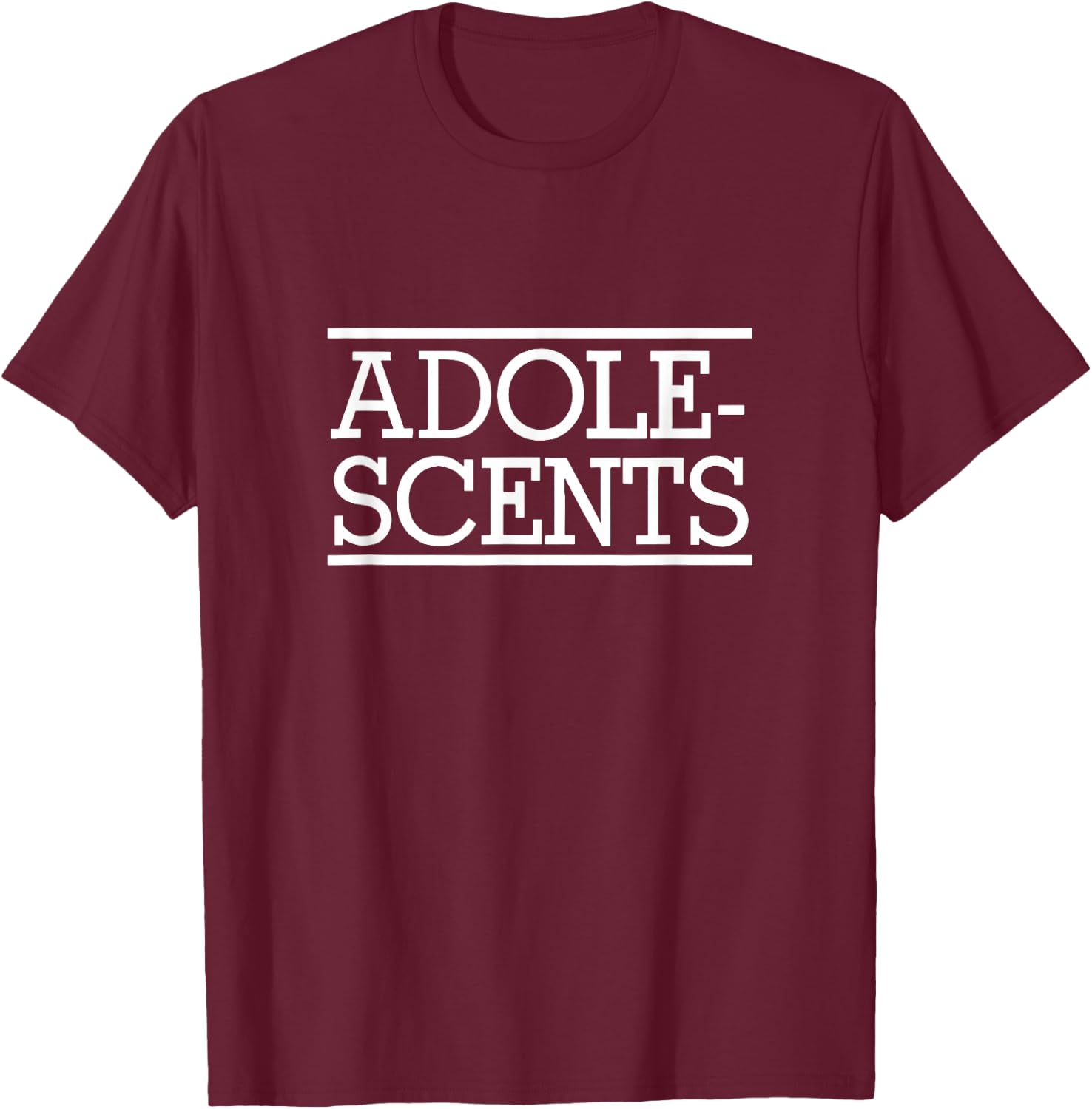 The Adolescents -Child Classic Modern Black Polyester 100% , Small, , Short Sleeve T-Shirt - T-Shirt | Maroon