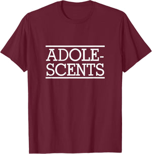 The Adolescents -Child Classic Modern Black Polyester 100% , Small, , Short Sleeve T-Shirt - T-Shirt | Maroon
