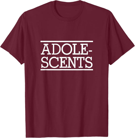 The Adolescents -Child Classic Modern Black Polyester 100% , Small, , Short Sleeve T-Shirt - T-Shirt | Maroon