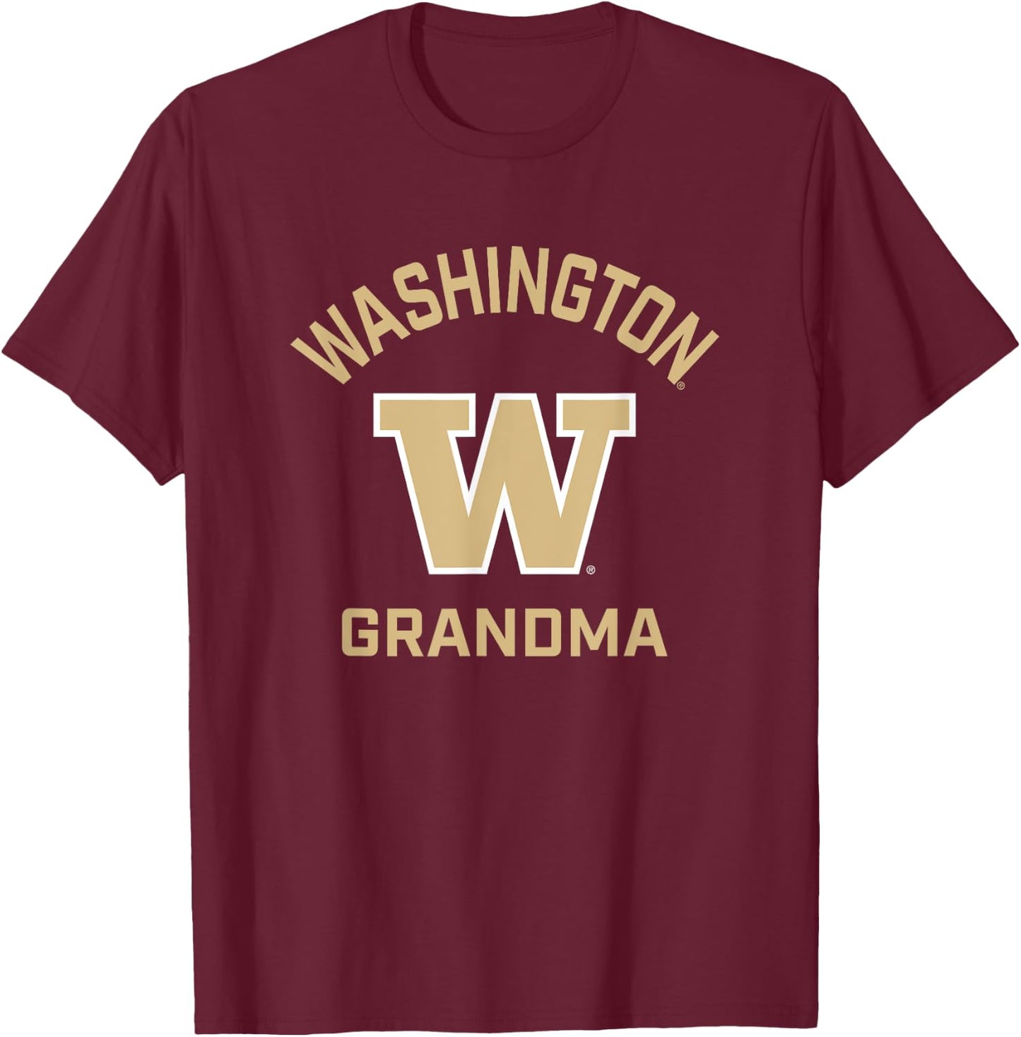 University of Washington Huskies Arched Grandma T-Shirt - T-Shirt | Maroon