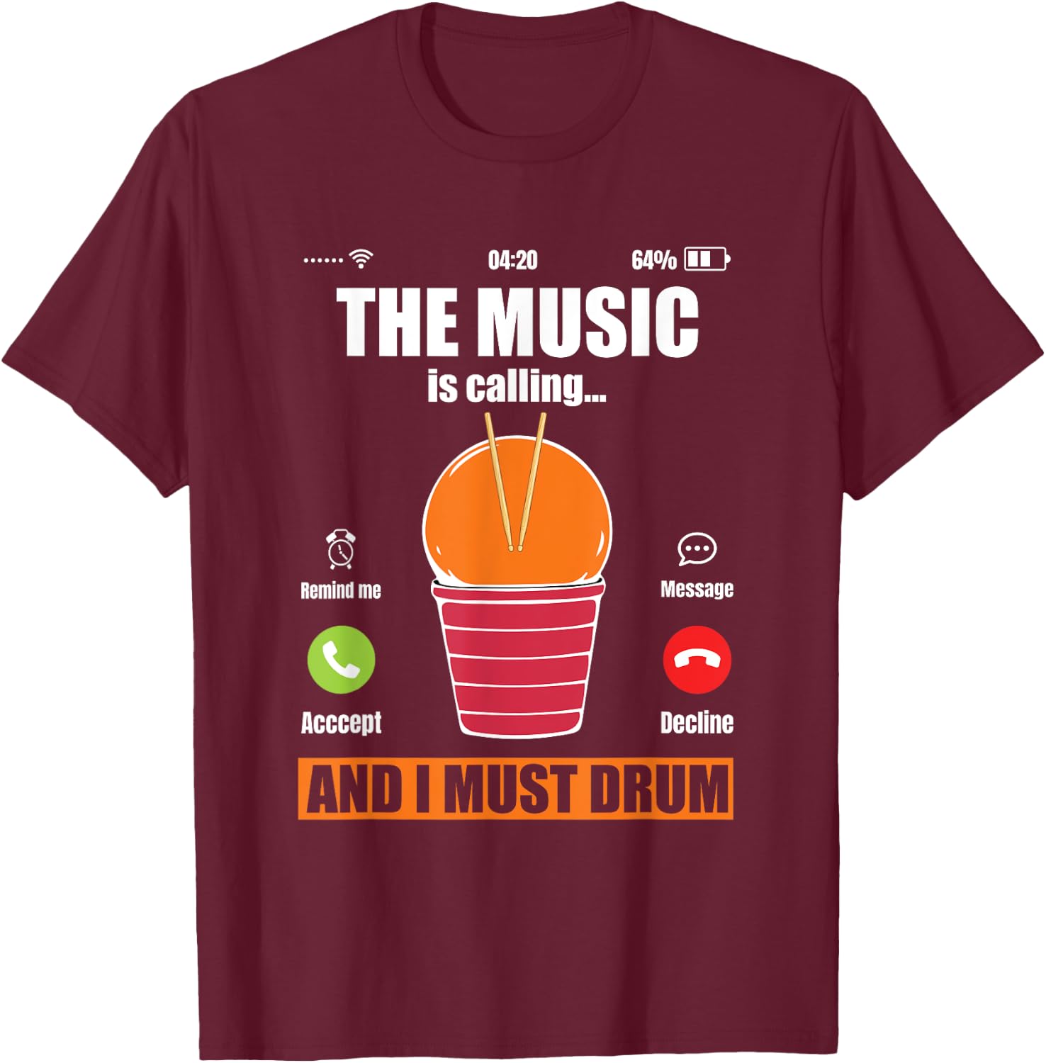 Funny Cardio Drumming Workout Gym Fitness Class Exercise T-Shirt - T-Shirt | Maroon