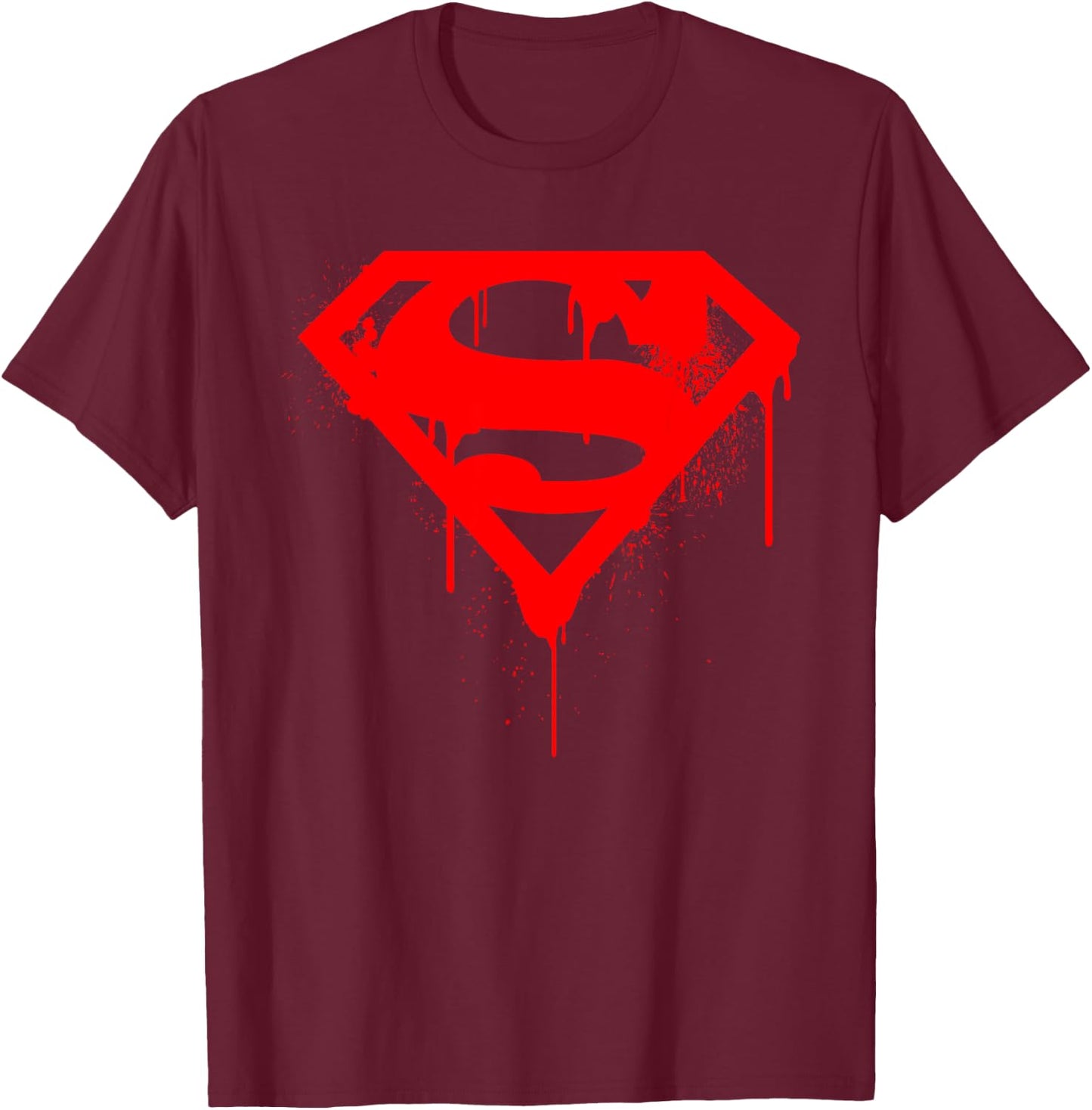 DC Superman Logo Doomsday Red Graffiti T-Shirt - T-Shirt | Maroon