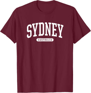 College Style Sydney Australia Souvenir Gift T-Shirt - T-Shirt | Maroon