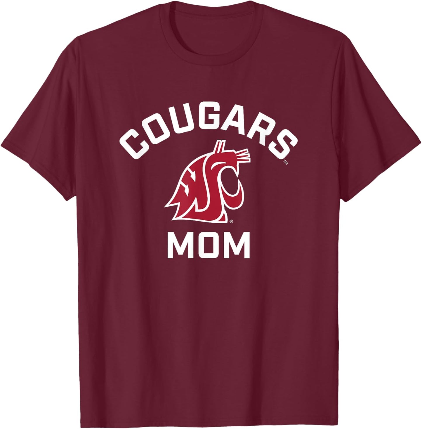 Washington State University Cougars Arched Mom T-Shirt - T-Shirt | Maroon