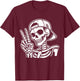 Skeleton Hand Peace Sign Retro Halloween Skeleton Hand Sign T-Shirt - T-Shirt | Maroon