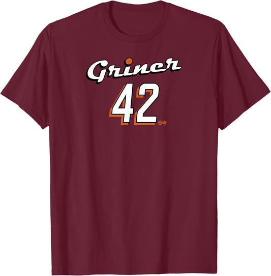 Brittney Griner: PHX 42 - Phoenix Basketball T-Shirt - T-Shirt | Maroon