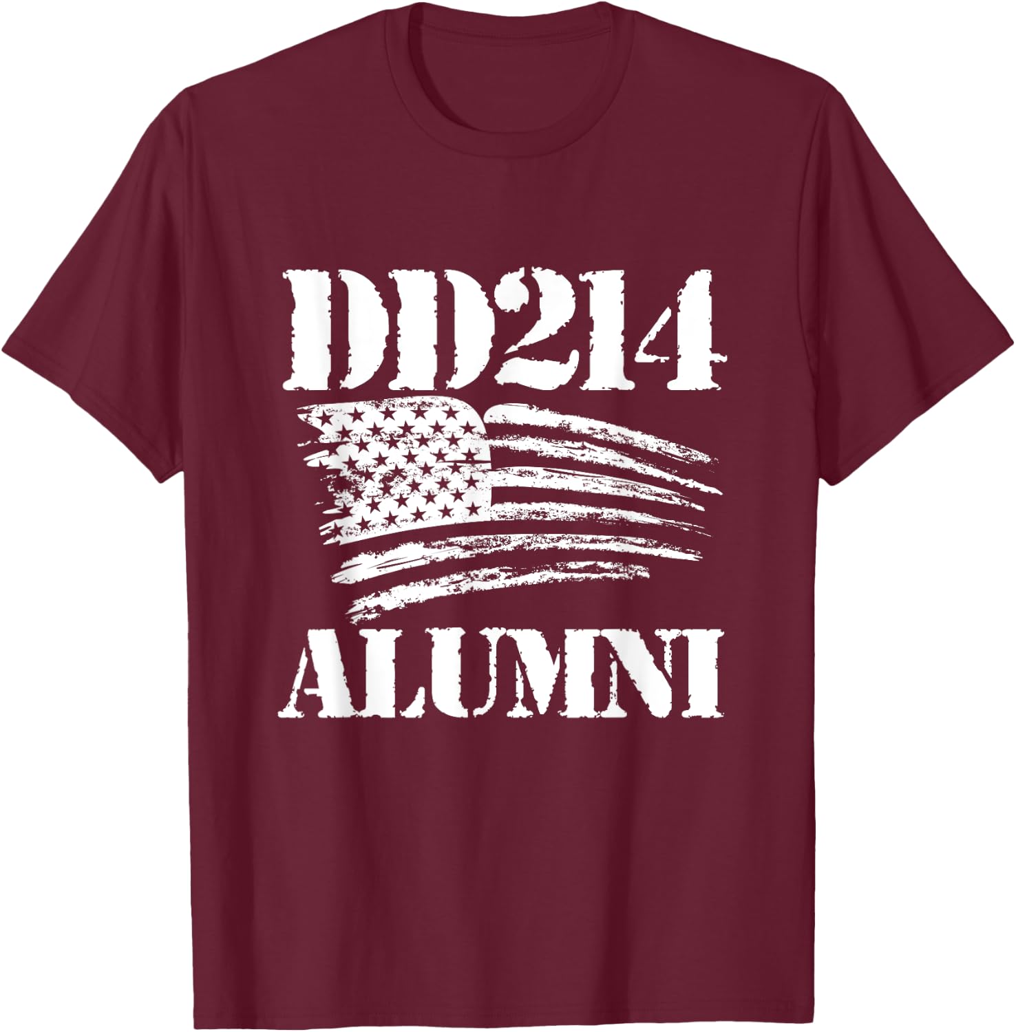 DD214 Alumni - Patriotic Veteran Veterans Day T-Shirt - T-Shirt | Maroon