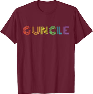Fabulous Guncle Shirt - New Baby Gay Uncle Rainbow T-Shirt - T-Shirt | Maroon