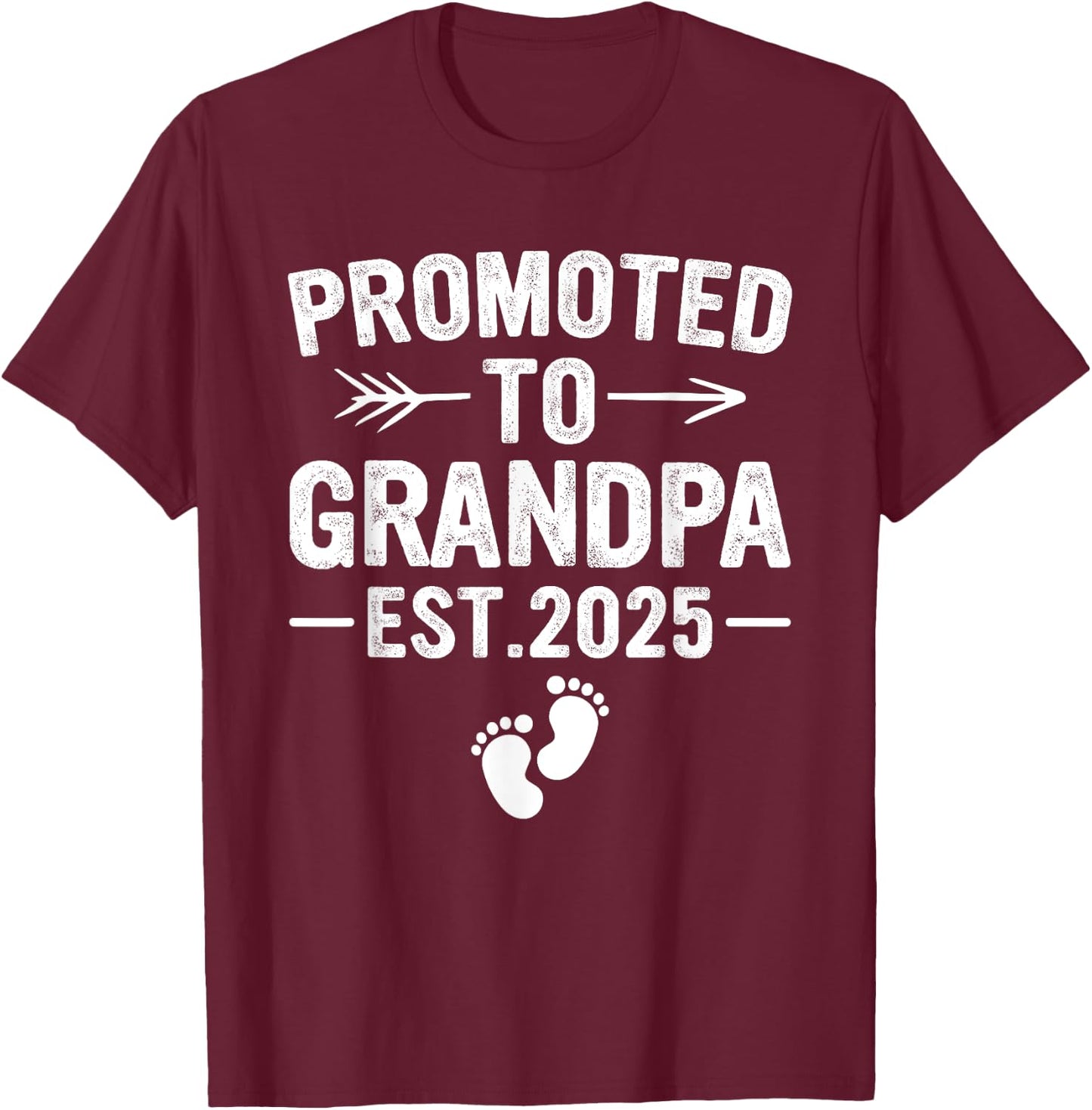 SOMMAS PREGNANCY ANNOUNCEMENT 1st Time Grandpa Est 2025 Gift New First Time Grandpa 2025 , Small, Black T-Shirt - T-Shirt | Maroon