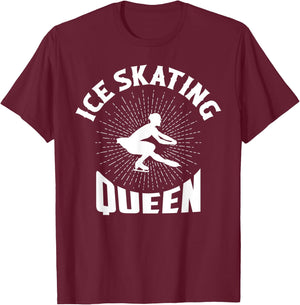 Ice Skating Queen Figure Skater Ice Skating T-Shirt - T-Shirt | Maroon