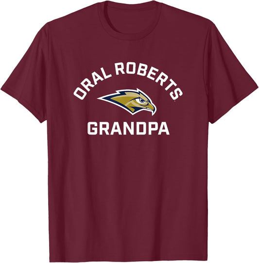 Oral Roberts University ORU Golden Eagles Arched Grandpa T-Shirt - T-Shirt | Maroon