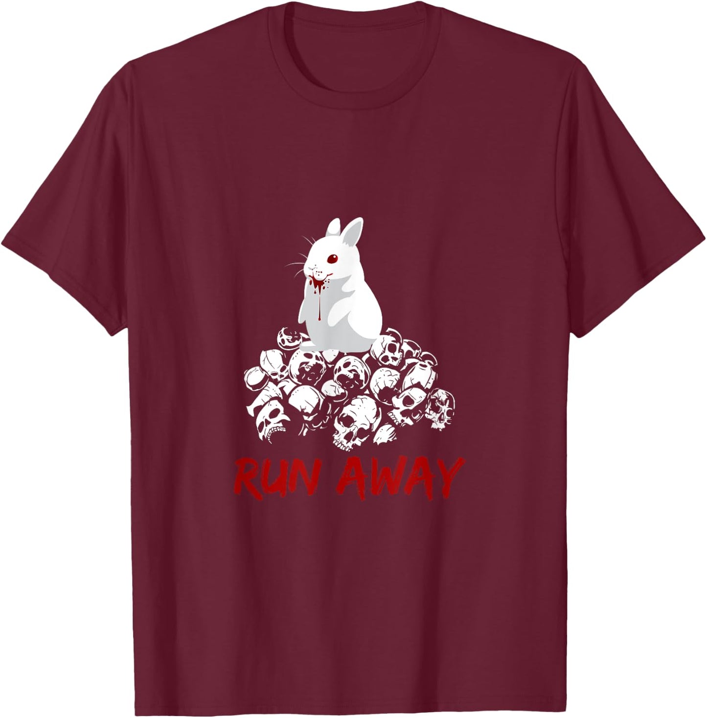 Run Away Bunny Funny Design T-Shirt - T-Shirt | Maroon