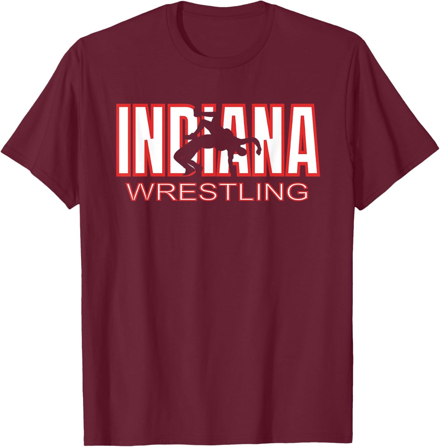 Indiana Wrestler Wrestling Team The Hoosier State Pride Gift T-Shirt - T-Shirt | Maroon