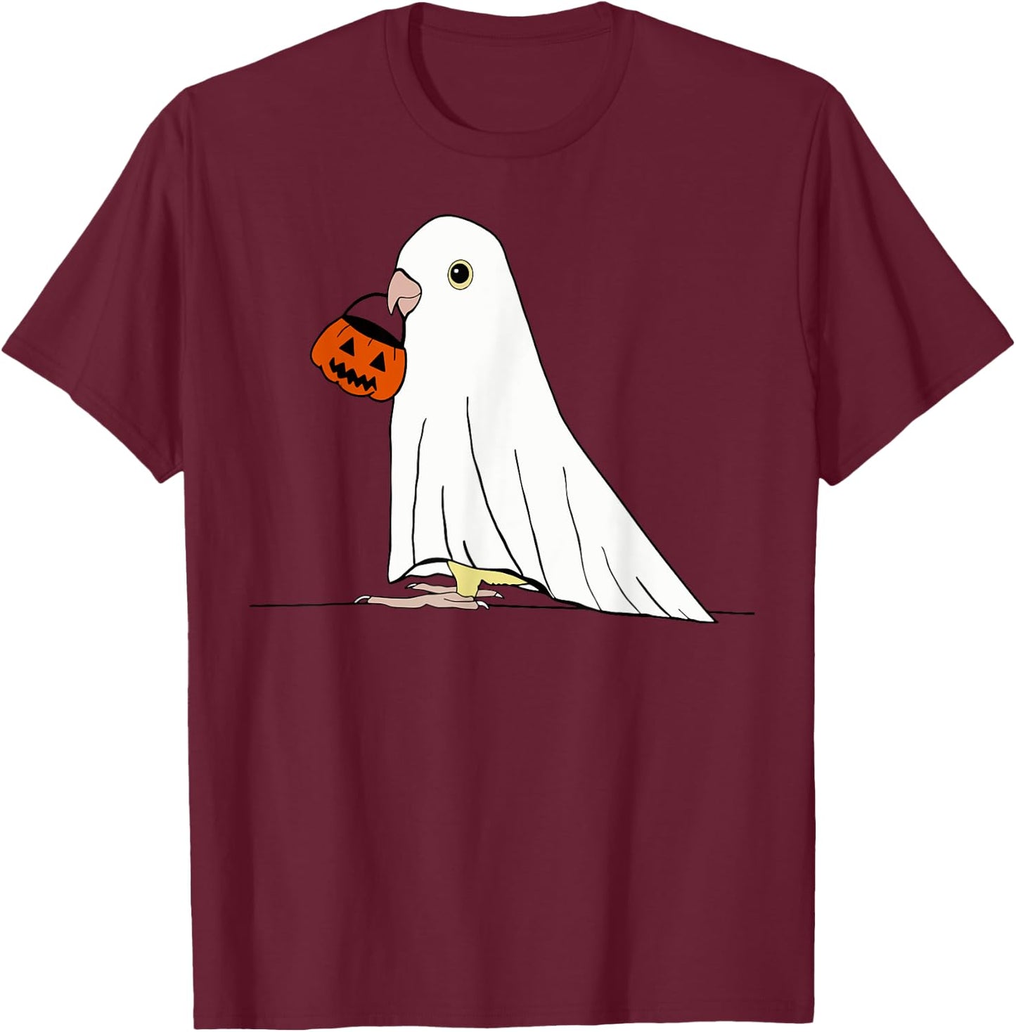 Parrot Ghost Pumpkin Funny Birds Lover Halloween Costume T-Shirt - T-Shirt | Maroon
