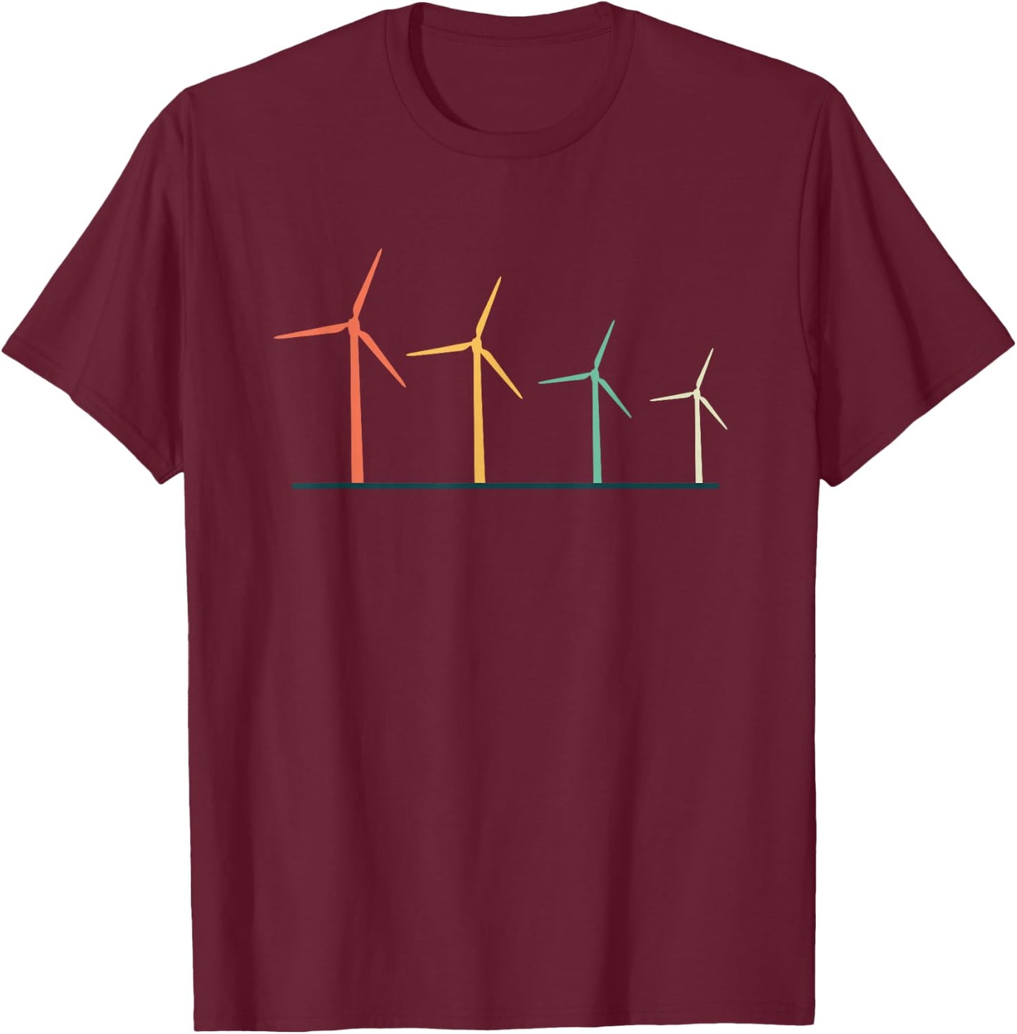 Retro Windmill Vintage Windmills Wind Energy Power Ecology T-Shirt - T-Shirt | Maroon