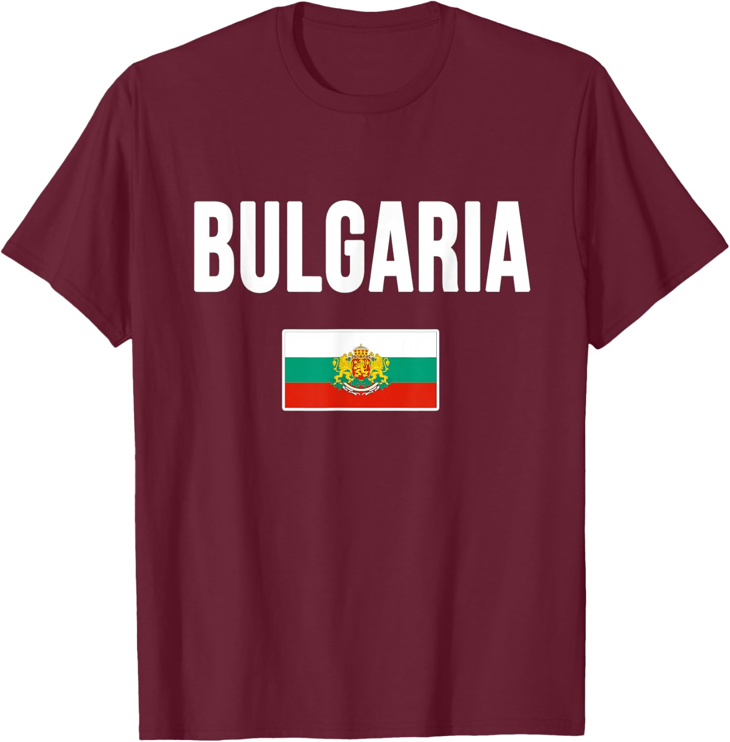 Bulgaria Bulgarian Flag T-Shirt - T-Shirt | Maroon