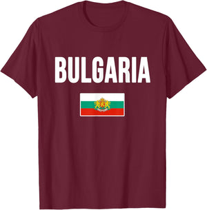Bulgaria Bulgarian Flag T-Shirt - T-Shirt | Maroon