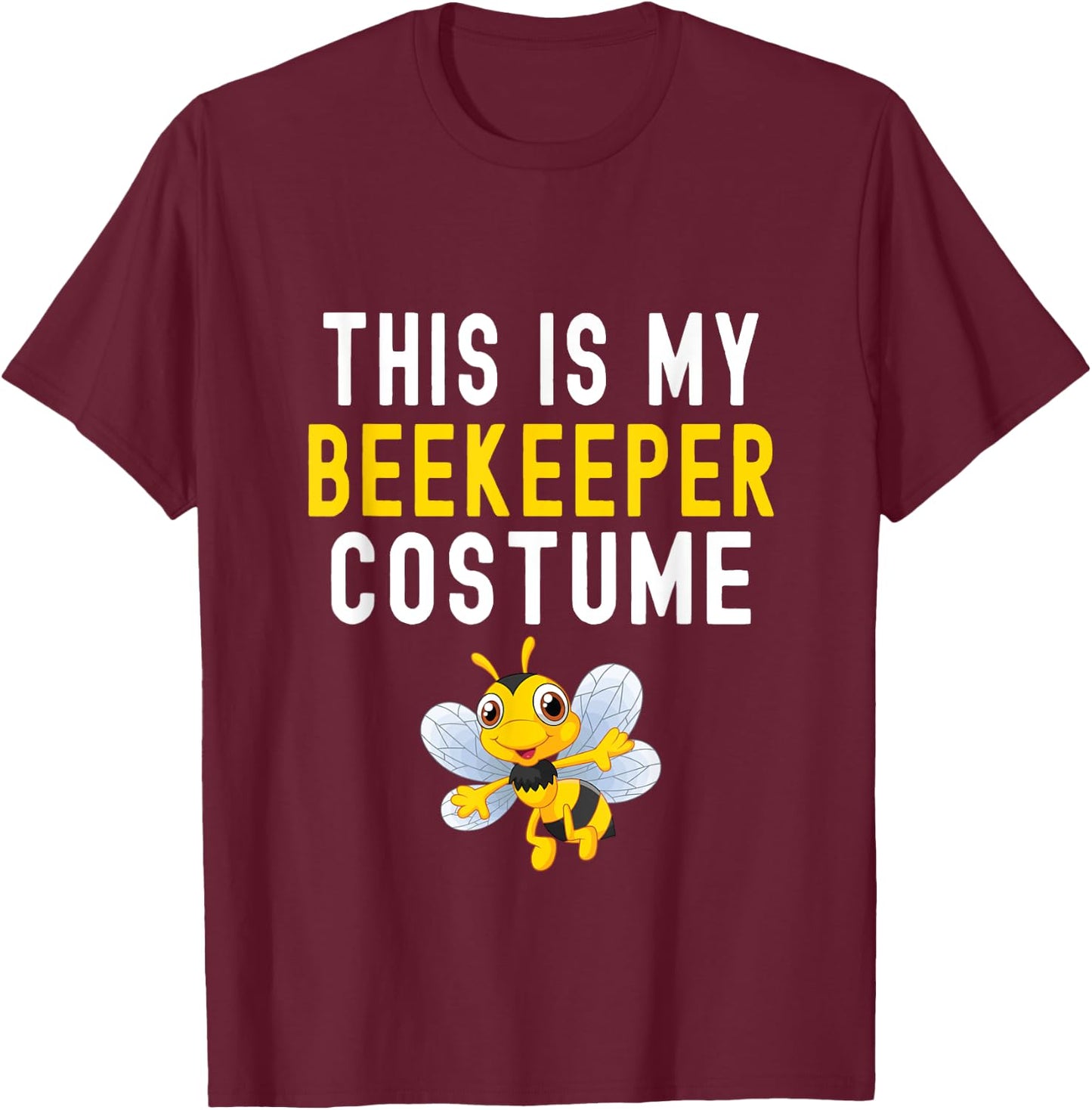 This Is My Beekeeper Costume Funny Bee Halloween T-Shirt - T-Shirt | Maroon