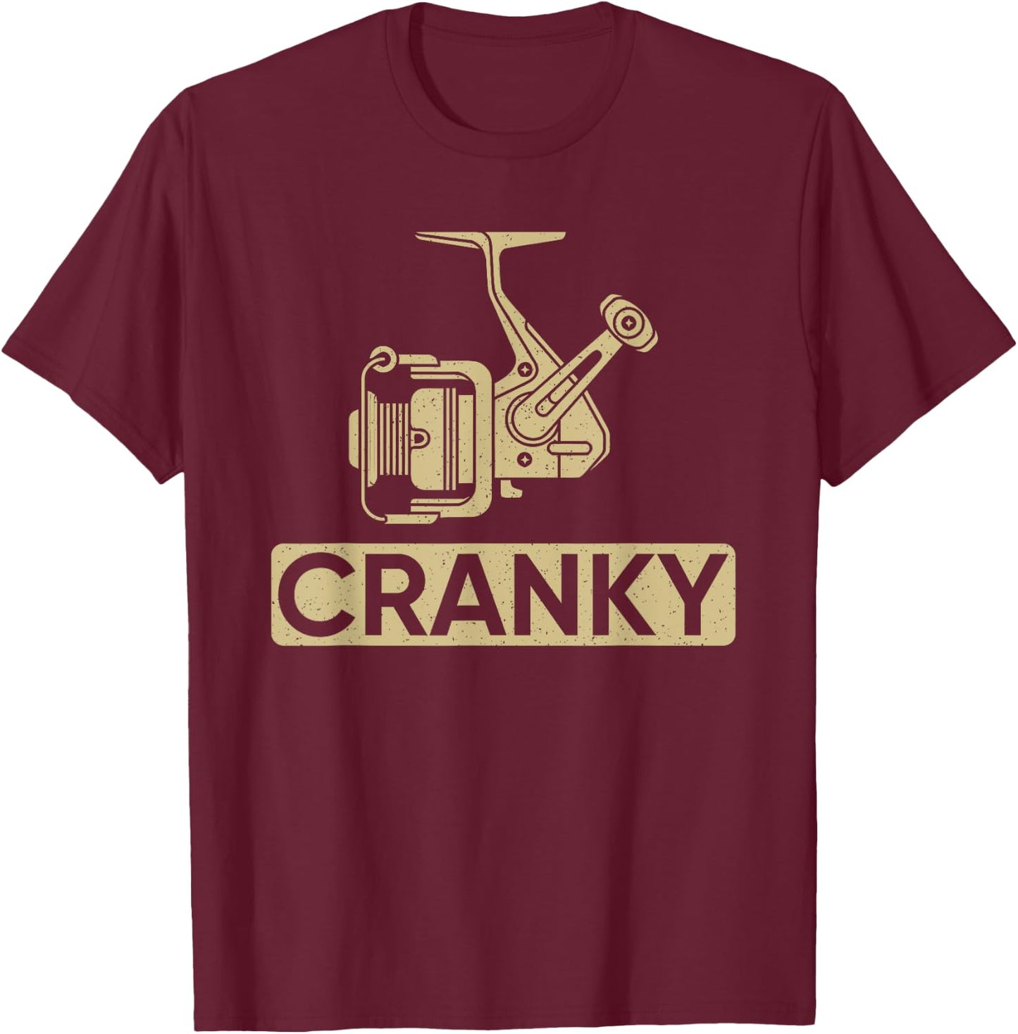 Cranky Fishing Vintage Fisherman Fathers Day Fish Dad Cranky T-Shirt - T-Shirt | Maroon