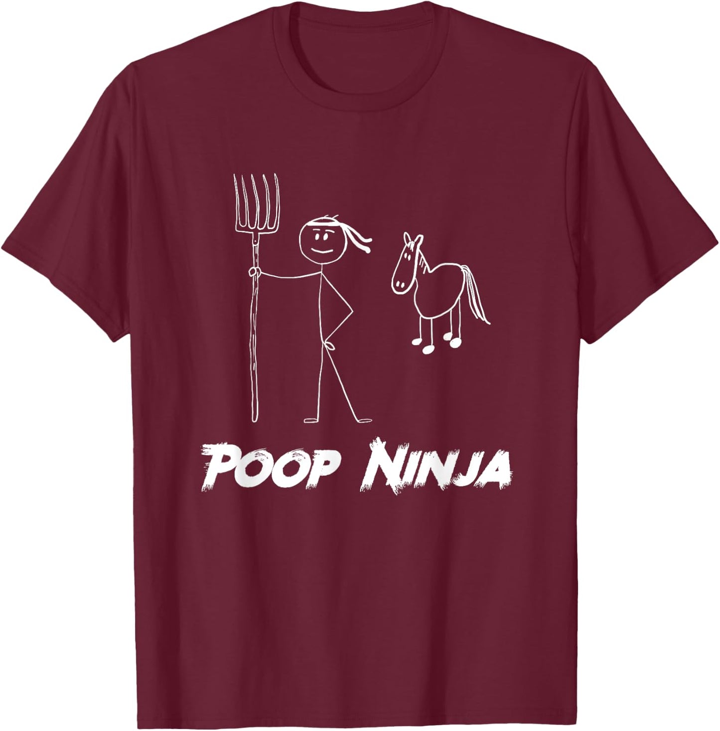 Rocky Ford Women's Horse Lover Barn Poop Ninja T-Shirt - T-Shirt | Maroon