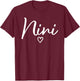 Nini Gifts Grandma Heart Mother's Day Nini T-Shirt - T-Shirt | Maroon
