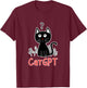 Funny Cat CatGPT ChatGPT Kitten Language Model AI T-Shirt - T-Shirt | Maroon