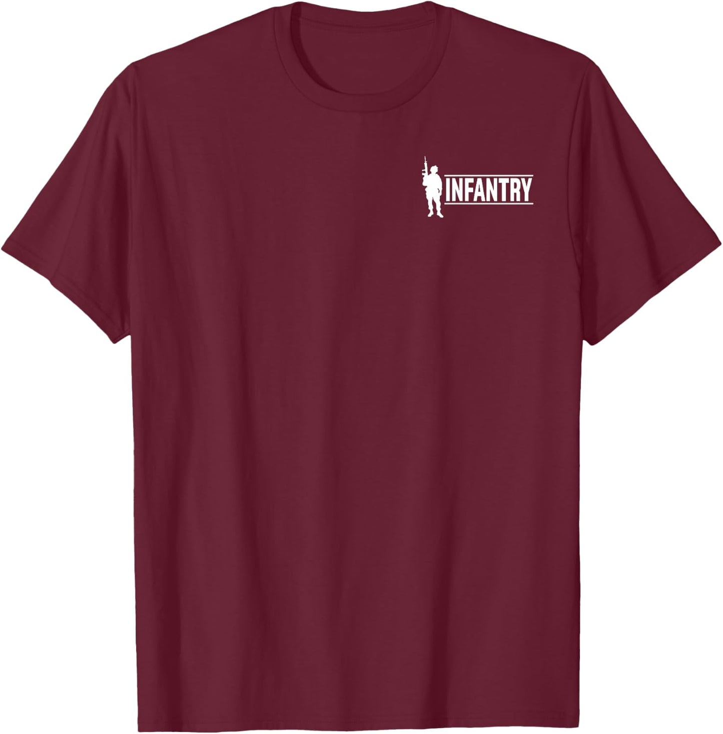 Infantry - God Created Infantry, Devil stood at Attention T-Shirt - T-Shirt | Maroon
