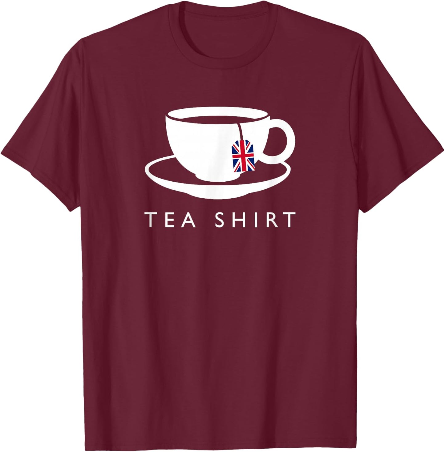 I Love English Tea UK Flag T-Shirt - T-Shirt | Maroon
